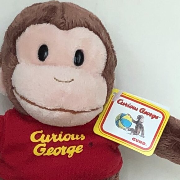 New w/ Tag🙈 Gund Curious George Red Shirt & Yellow Shirt Plush  Set 🐵8" - Picture 13 of 16